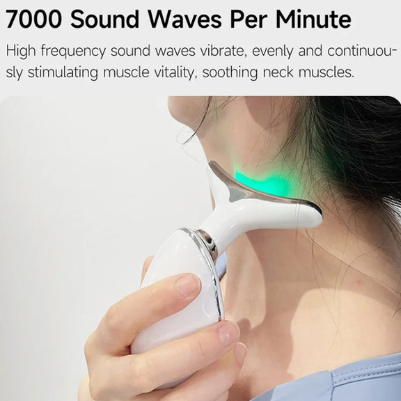 Electrical Neck Beauty Instrument Neck Massager Face Beauty Device, Style: Oval(Black)