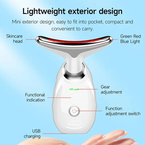 Electrical Neck Beauty Instrument Neck Massager Face Beauty Device, Style: Oval(Red)