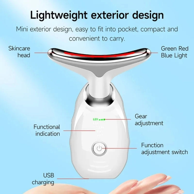 Electrical Neck Beauty Instrument Neck Massager Face Beauty Device, Style: Oval(Red)