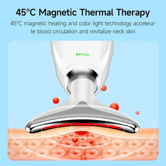 Electrical Neck Beauty Instrument Neck Massager Face Beauty Device, Style: Oval(Red)