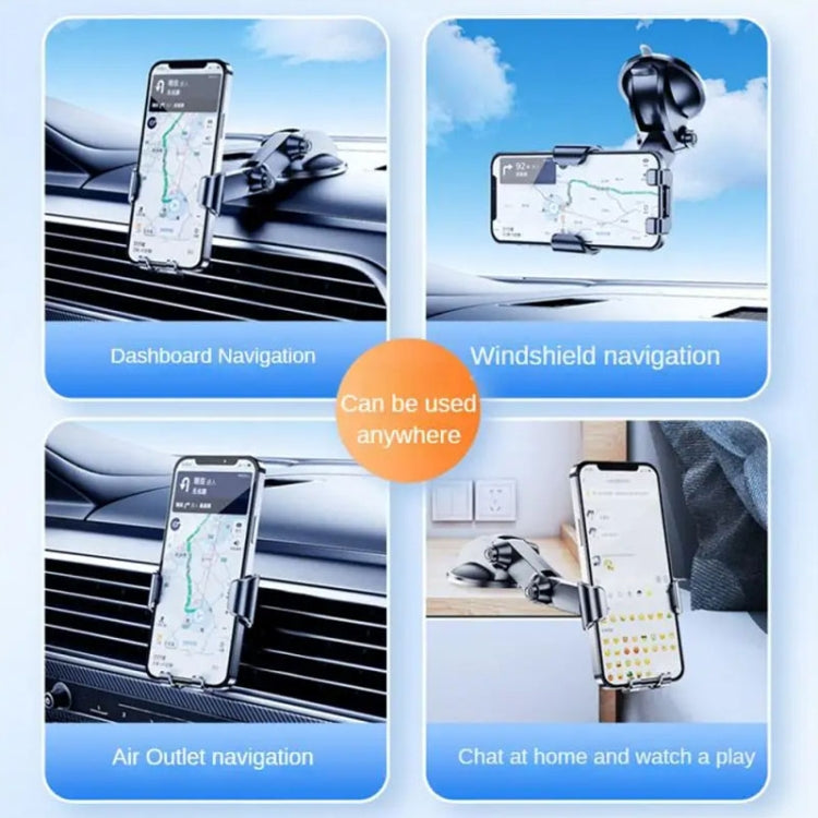 SHUNWEI SD-1132B Car Phone Suction Cup + Air Vent Holder Gravity Sensing Support Bracket(Gray)