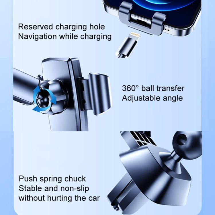 SHUNWEI SD-1132B Car Phone Suction Cup + Air Vent Holder Gravity Sensing Support Bracket(Black)