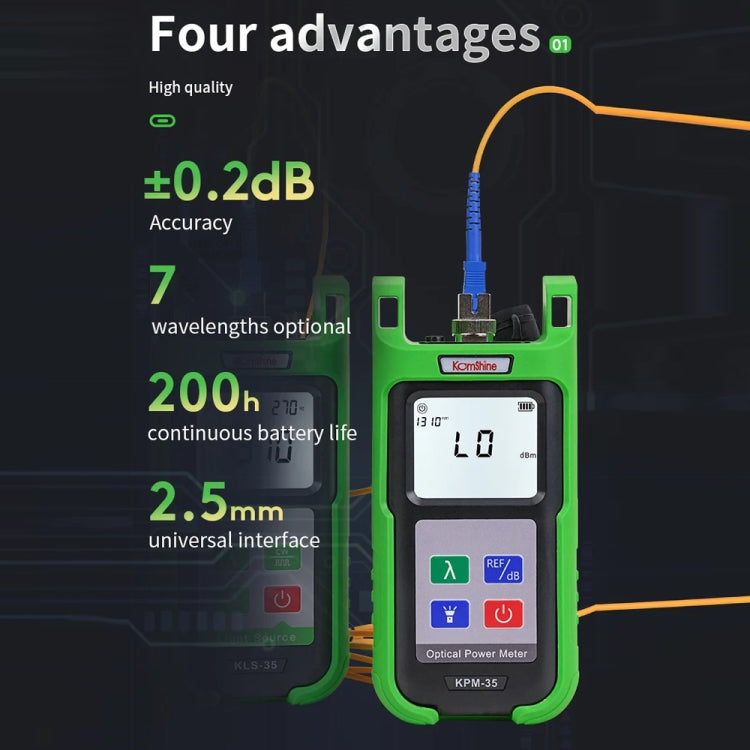 Komshine High-Precision Optical Power Meter Optical Cable Line Tester, Model: KPM-35-A/-70DBM to +6DBM