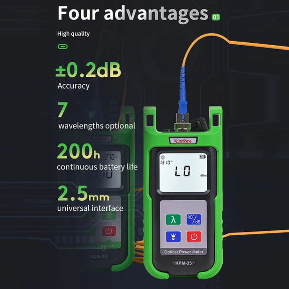 Komshine High-Precision Optical Power Meter Optical Cable Line Tester, Model: KPM-35-A/-70DBM to +6DBM