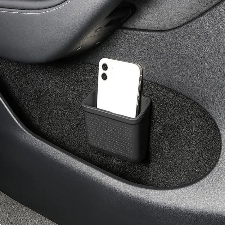 For Tesla Model 3Y Adhesive Sticker Installation Car Silicone Storage Bo(Black)