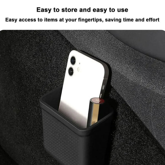 For Tesla Model 3Y Adhesive Sticker Installation Car Silicone Storage Bo(Black)
