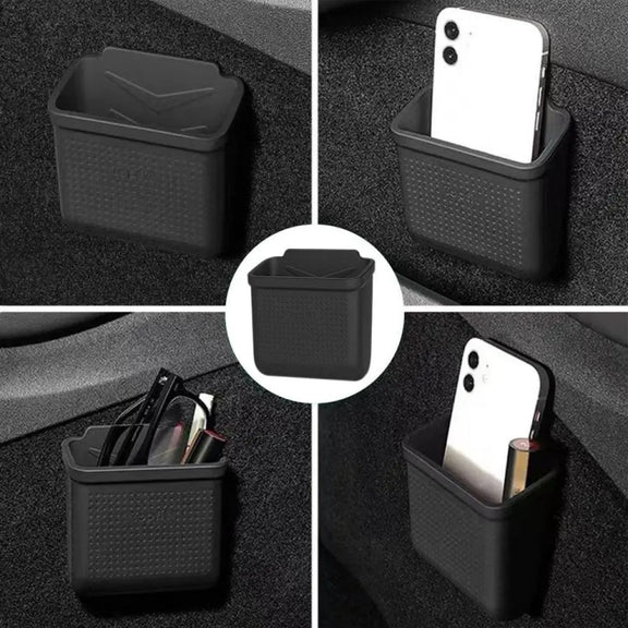 For Tesla Model 3Y Adhesive Sticker Installation Car Silicone Storage Bo(Black)