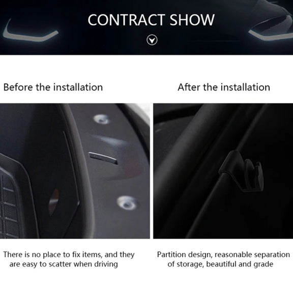 For Tesla Model Y Front Trunk Storage Hook Car Storage Hook Modification Accessories(Black)