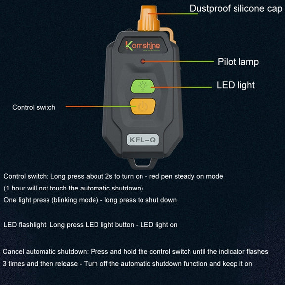 Komshine 15km Mini Optical Fiber Breakpoint Positioning Test Red Light Pen, Specification: KFL-Q-20MW