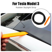 For Tesla Model 3 3m Skylight Sealing Water-resistant Strips Windshield Noise Reduction Sound Isolation Ring(Black)