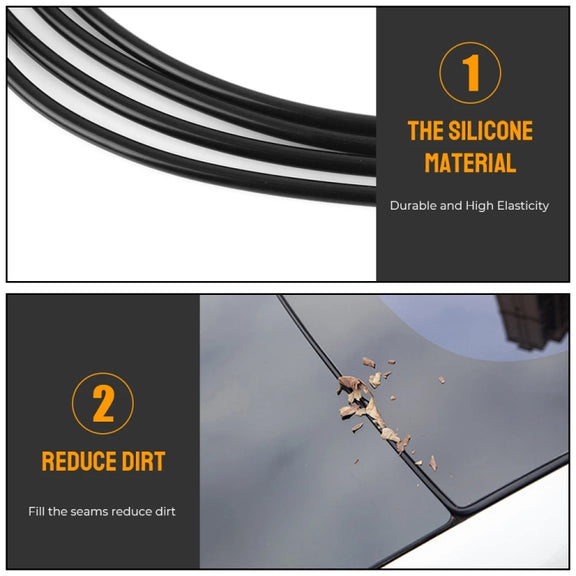 For Tesla Model 3 3m Skylight Sealing Water-resistant Strips Windshield Noise Reduction Sound Isolation Ring(Black)
