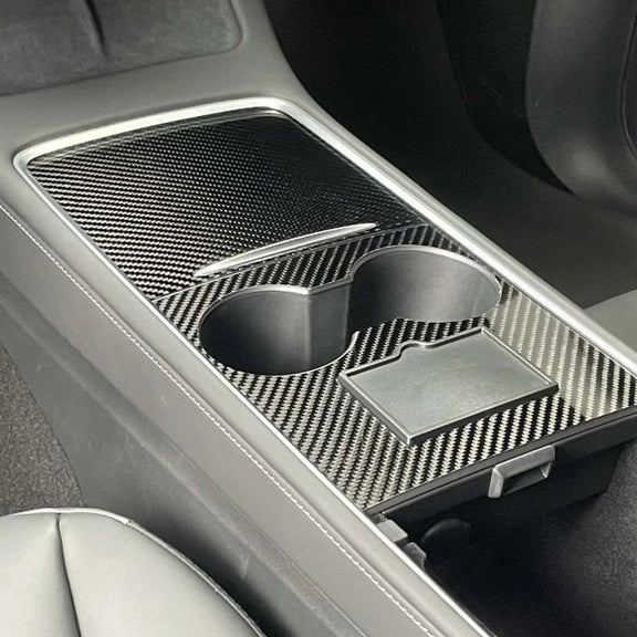For Tesla Model 3 / Y Carbon Fiber Center Panel Protective Film Anti-Scratch Car Interior(Matte)