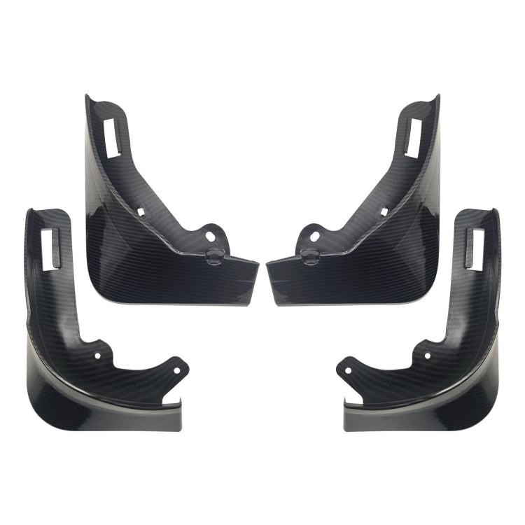 For Tesla Model Y Car Punch-Free Front And Rear Wheel Soft Rubber Mudguards, Style: Carbon Fiber