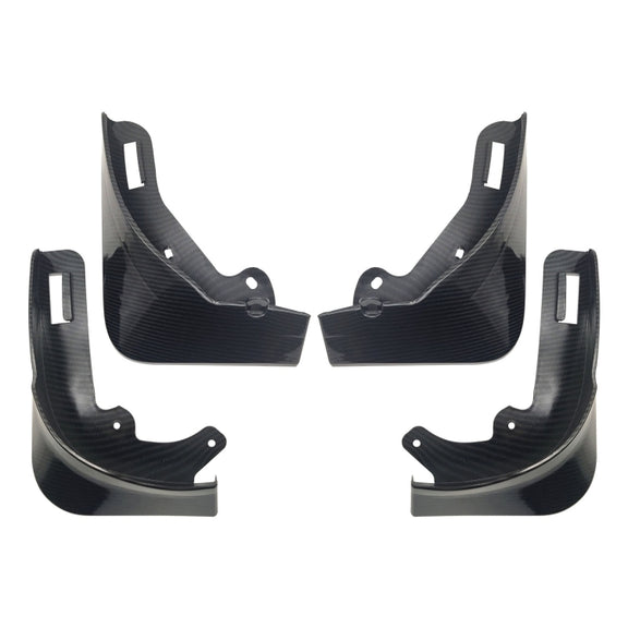For Tesla Model Y Car Punch-Free Front And Rear Wheel Soft Rubber Mudguards, Style: Carbon Fiber