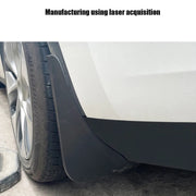 For Tesla Model Y Car Punch-Free Front And Rear Wheel Soft Rubber Mudguards, Style: Matte Black