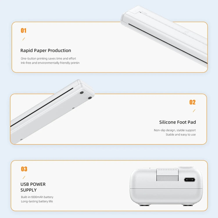 Small A4 Home Office Portable Inkless Printing Thermal Paper, Model: 200pcs Thermal Paper