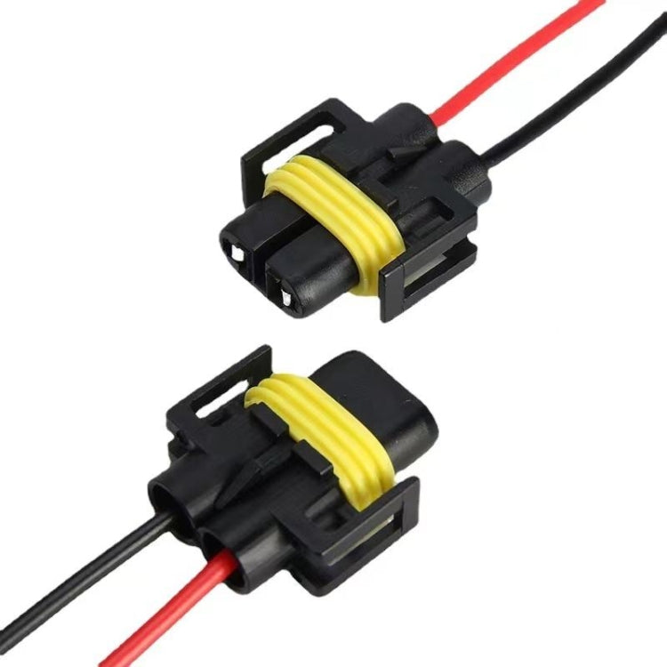 1pair For H11 / H8 / 881 Car Headlight Socket Light Holder Plug With Cable