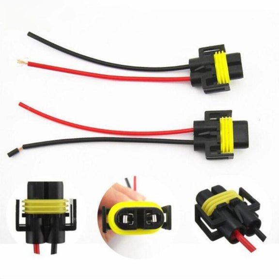1pair For 9005 Car Headlight Socket Light Holder Plug With Cable