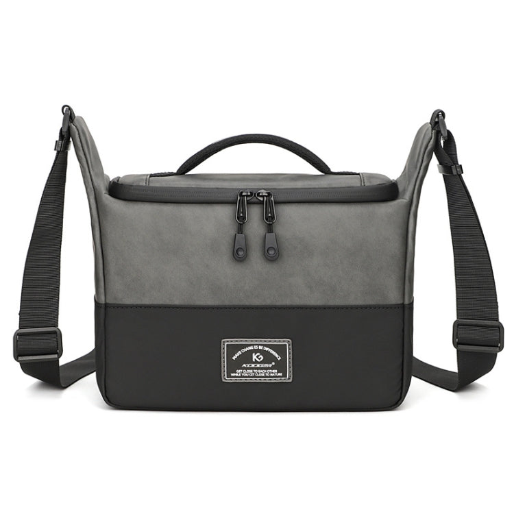 PU Leather Shoulder Crossbody Photography Bag SLR Camera Bag Lens Storage Bag(Gray)