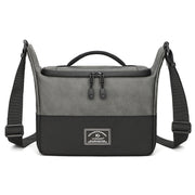 PU Leather Shoulder Crossbody Photography Bag SLR Camera Bag Lens Storage Bag(Gray)