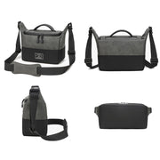 PU Leather Shoulder Crossbody Photography Bag SLR Camera Bag Lens Storage Bag(Gray)