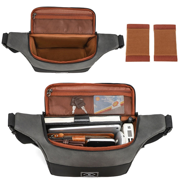 PU Leather Shoulder Crossbody Photography Bag SLR Camera Bag Lens Storage Bag(Blue)