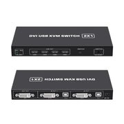 4K DVI USB KVM Switch DVI 2 In 1 Out Adapter Two Computer Shared Switcher Hub(Black)