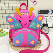 Children Schoolbag Shoulder Bag Girls Cute Cartoon Butterfly Backpack(Rose Red)