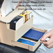 Car Tissue Box Multifunction Cup Holder Armrest Box Storage Box(Black)