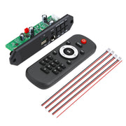 80W 12V Bluetooth MP3 Decoder Board With Power Amplifier Color Screen Call Recording, Model: Big Remote Control