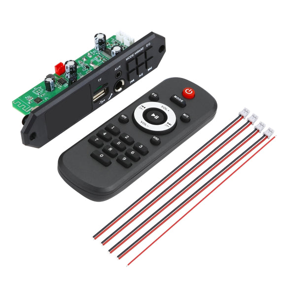80W 12V Bluetooth MP3 Decoder Board With Power Amplifier Color Screen Call Recording, Model: Big Remote Control