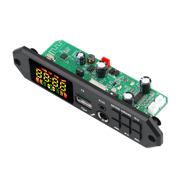 80W 12V Bluetooth MP3 Decoder Board With Power Amplifier Color Screen Call Recording, Model: Big Remote Control