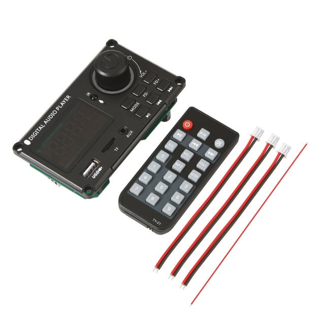 100W 12V TPA3116 Color Screen Power Amplifier Bluetooth Decoder Board With Recording Call(Small Silicone Remote Control)