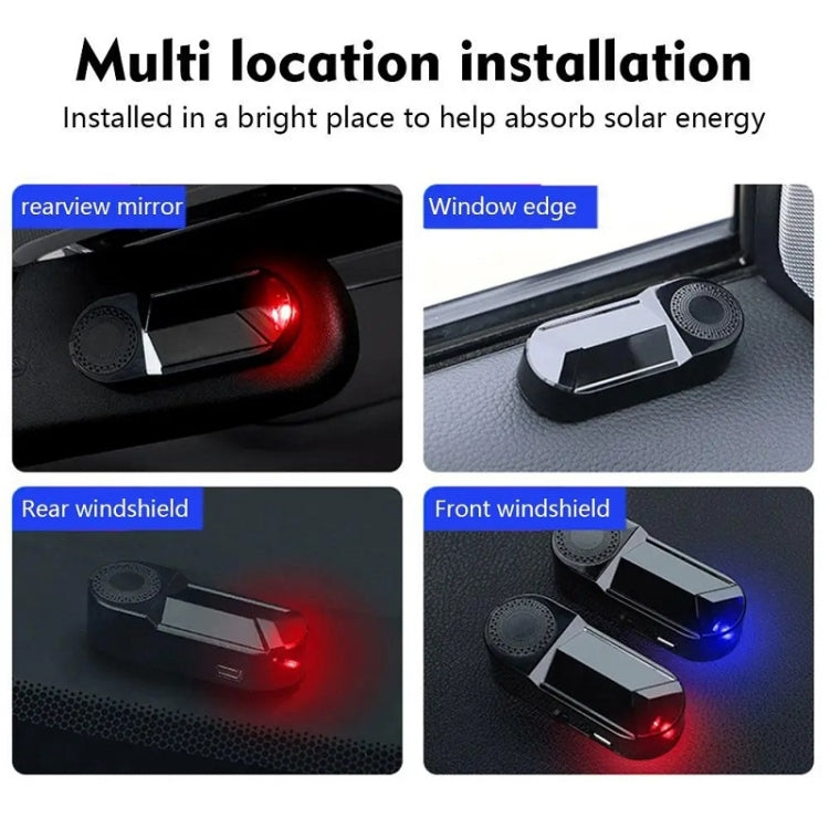 Car Solar Anti-Theft Alarm LED Warning Light With Aromatherapy(Red Light)