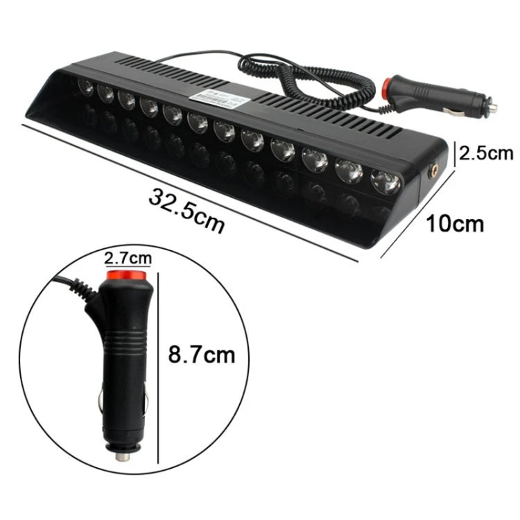 12 LED Car Front Suction Cup High Brightness Strobe Light(Red Blue)