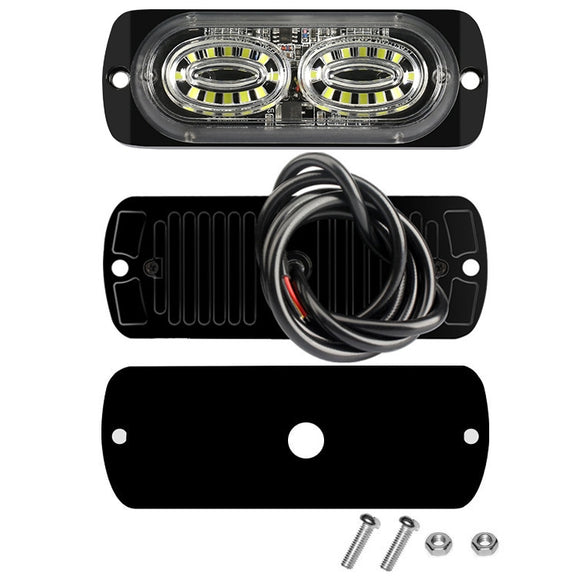 12W Car Side Signal Warning Light 24 LED Strobe Light(Red Blue)