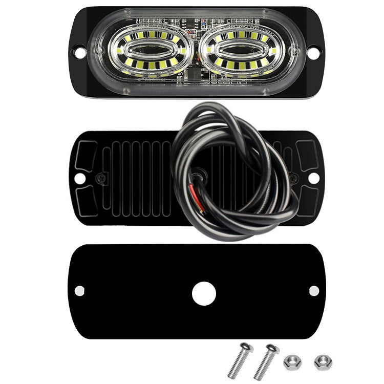 12W Car Side Signal Warning Light 24 LED Strobe Light(Red Blue)