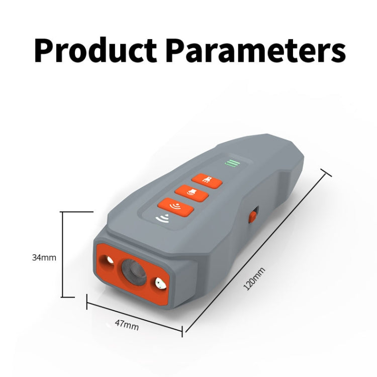 LED Flashing Light Handheld Ultrasonic Bark Arrester Frequency Conversion Dog Training Device(Gray+Orange)