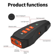 LED Flashing Light Handheld Ultrasonic Bark Arrester Frequency Conversion Dog Training Device(Gray+Orange)