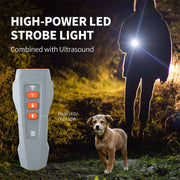 LED Flashing Light Handheld Ultrasonic Bark Arrester Frequency Conversion Dog Training Device(Dark Gray)