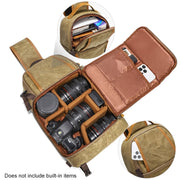Outdoor Canvas Wear-resistant Water-resistant Photography Shoulder Bag(Dark Gray)