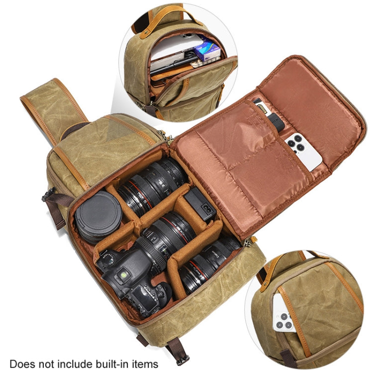 Outdoor Canvas Wear-resistant Water-resistant Photography Shoulder Bag(Dark Gray)