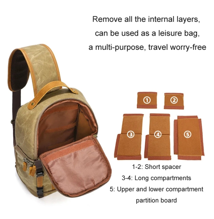 Outdoor Canvas Wear-resistant Water-resistant Photography Shoulder Bag(Dark Gray)