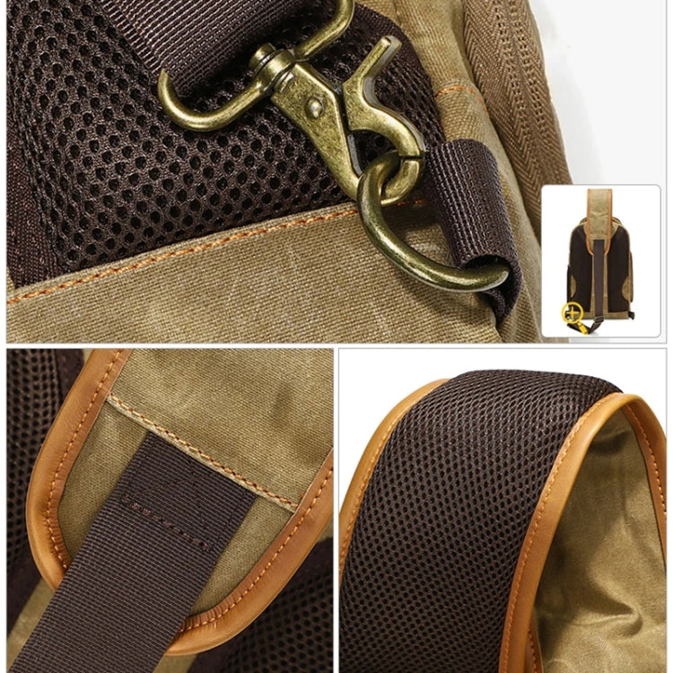 Outdoor Canvas Wear-resistant Water-resistant Photography Shoulder Bag(Khaki)
