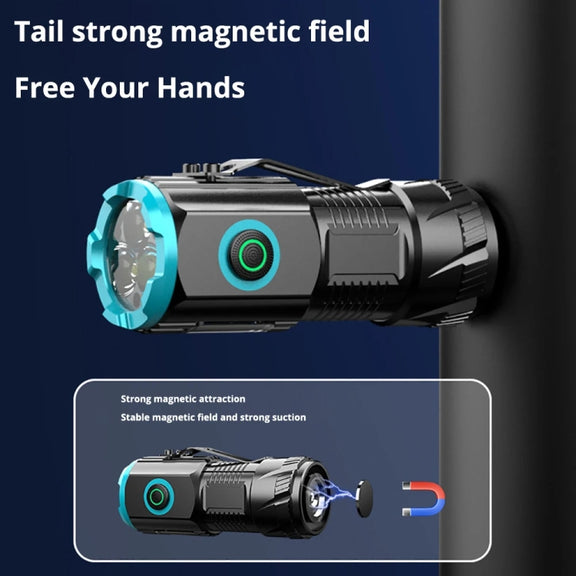 Mini Outdoor Dual Light Source Magnetic Hat Clip Multifunctional Portable Flashlight(without Battery)