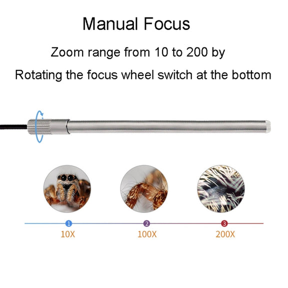 Teslong MS100 200X Magnification Adjustable Focus USB Microscope Phone And Computer HD Electronic Microscope