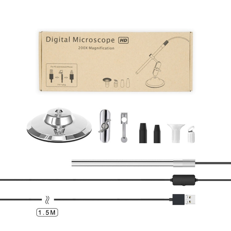 Teslong MS100 200X Magnification Adjustable Focus USB Microscope Phone And Computer HD Electronic Microscope