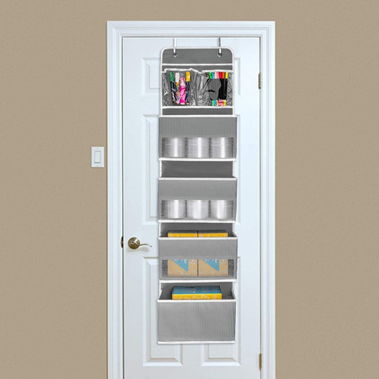 GD03 Wall-Mounted Fabric Storage Bag Wardrobe Room Door Behind Hanging Bag, Color: 4+1 Gray