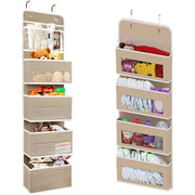 GD03 Wall-Mounted Fabric Storage Bag Wardrobe Room Door Behind Hanging Bag, Color: 4+1 Gray