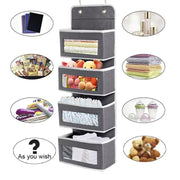 GD03 Wall-Mounted Fabric Storage Bag Wardrobe Room Door Behind Hanging Bag, Color: 4+1 Beige